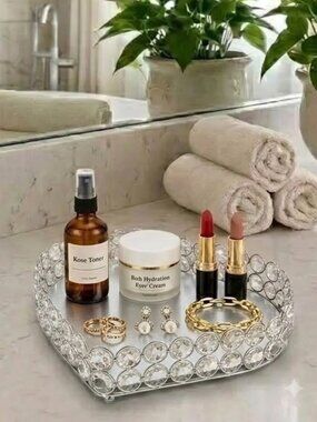 Nanette Lepore Crystal Clear Vanity Tray with Clear Accents - NWOT